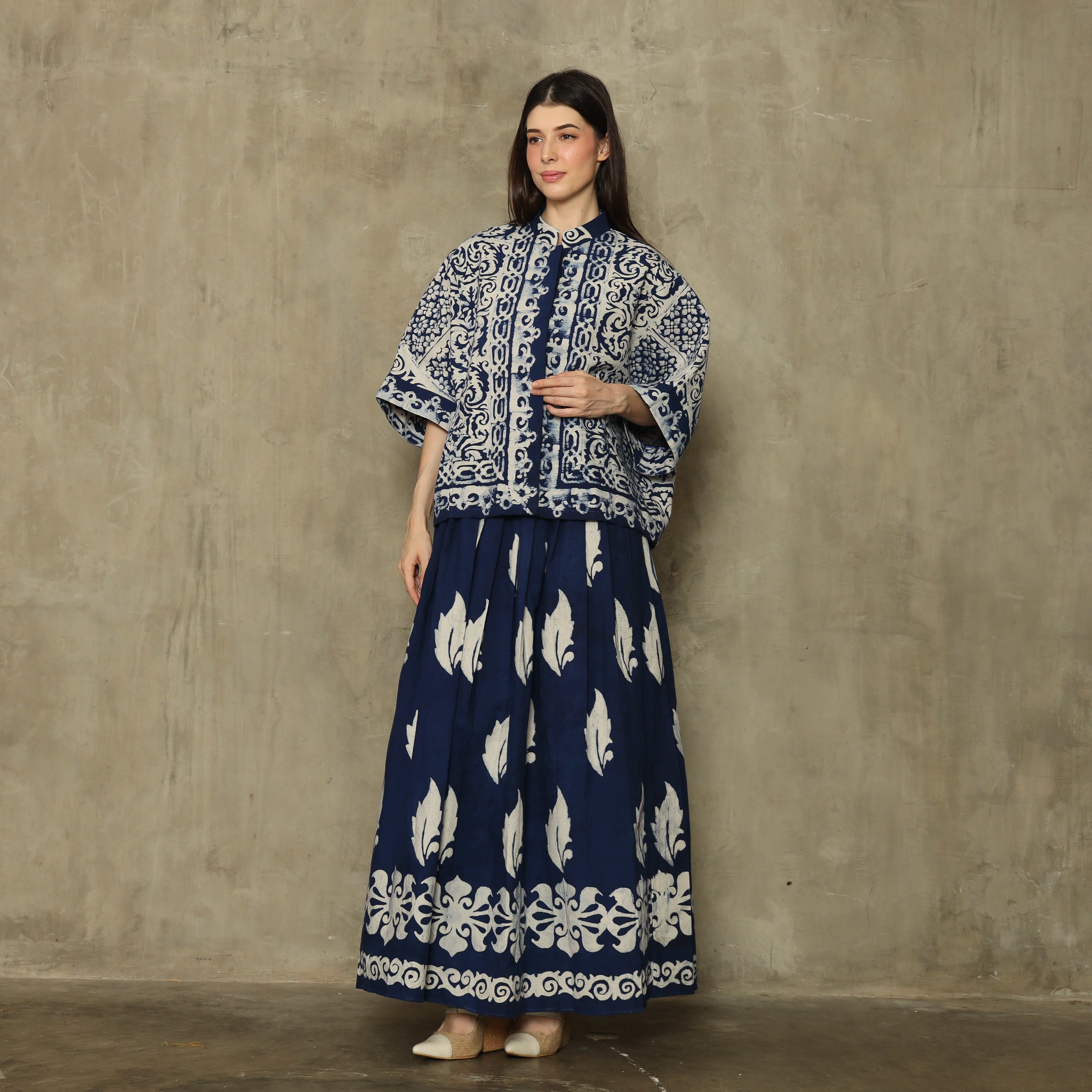 Doha in Blue with Bilbao Blue Skirt