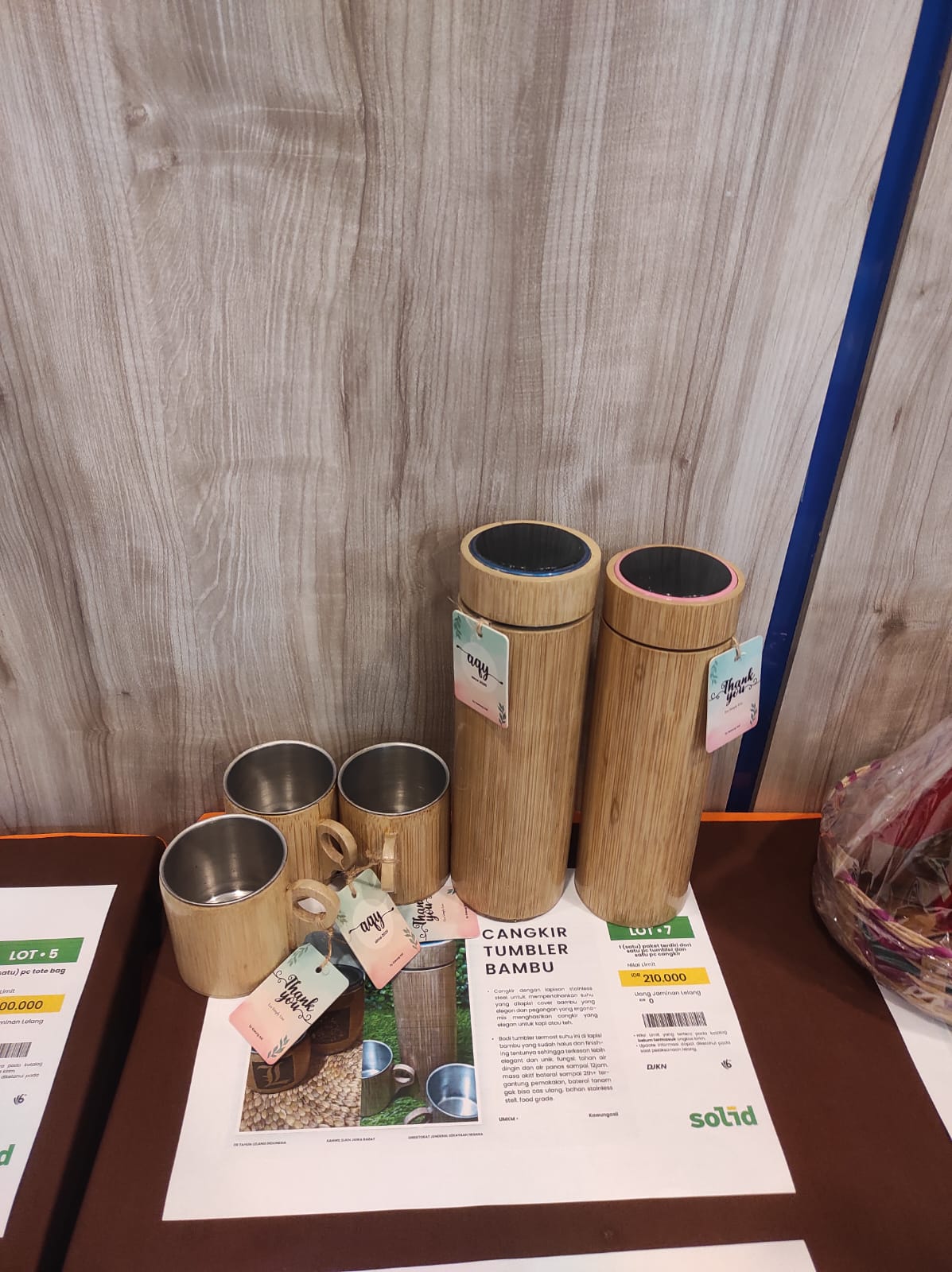Botol Minum Tumbler Termos Kopi Bambu Bamboo Stainless dengan Thermost