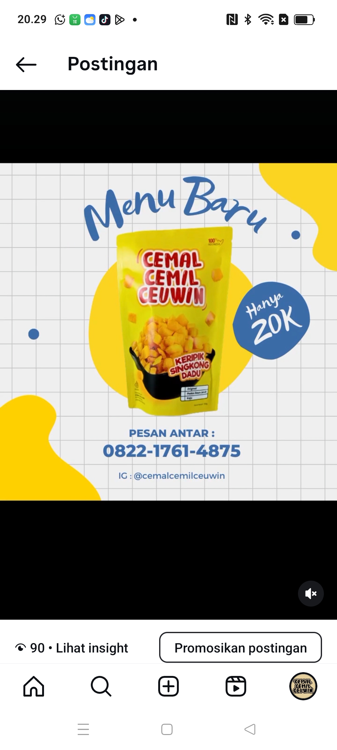 Keripik singkong dadu