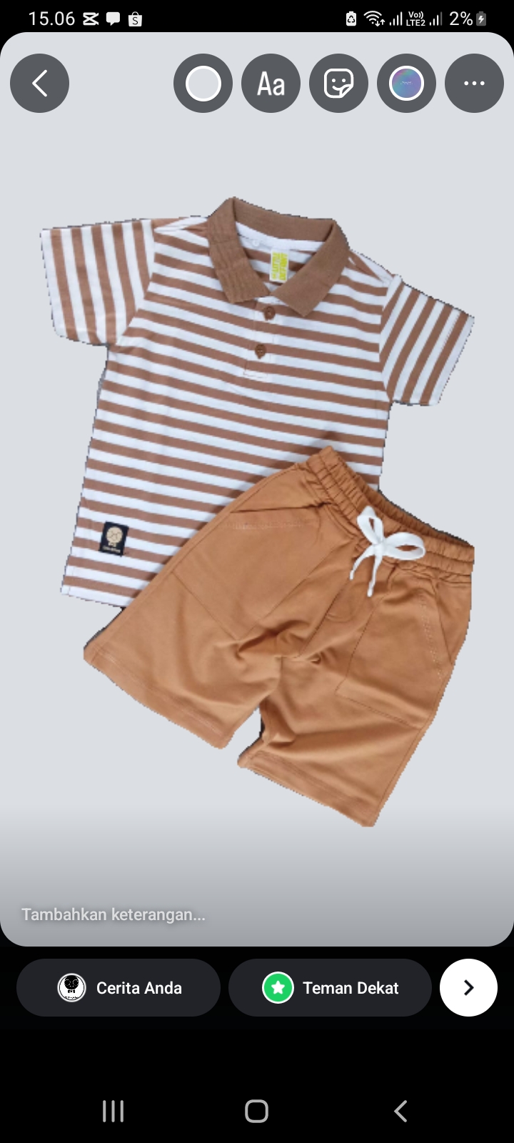Kaos kerah stripe anak