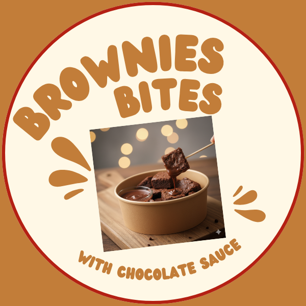 Brownies Bites with Choco Sauce 