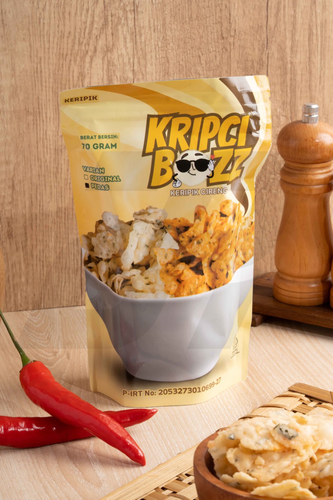 Keripik cireng Kripci Bozz kemasan 70g 
