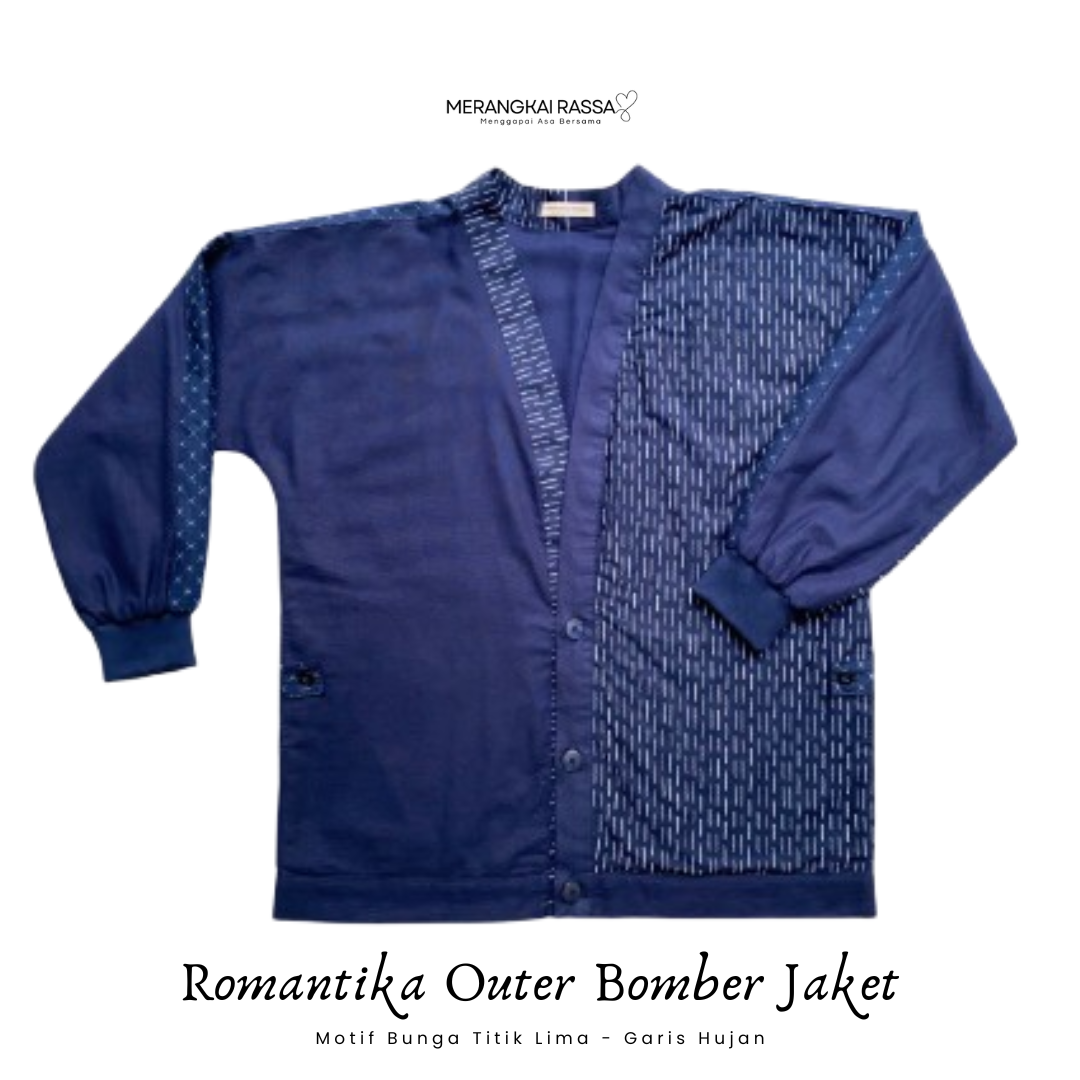 Romatika Outer Bomber Jaket Batik Pria - Merangkai Rassa