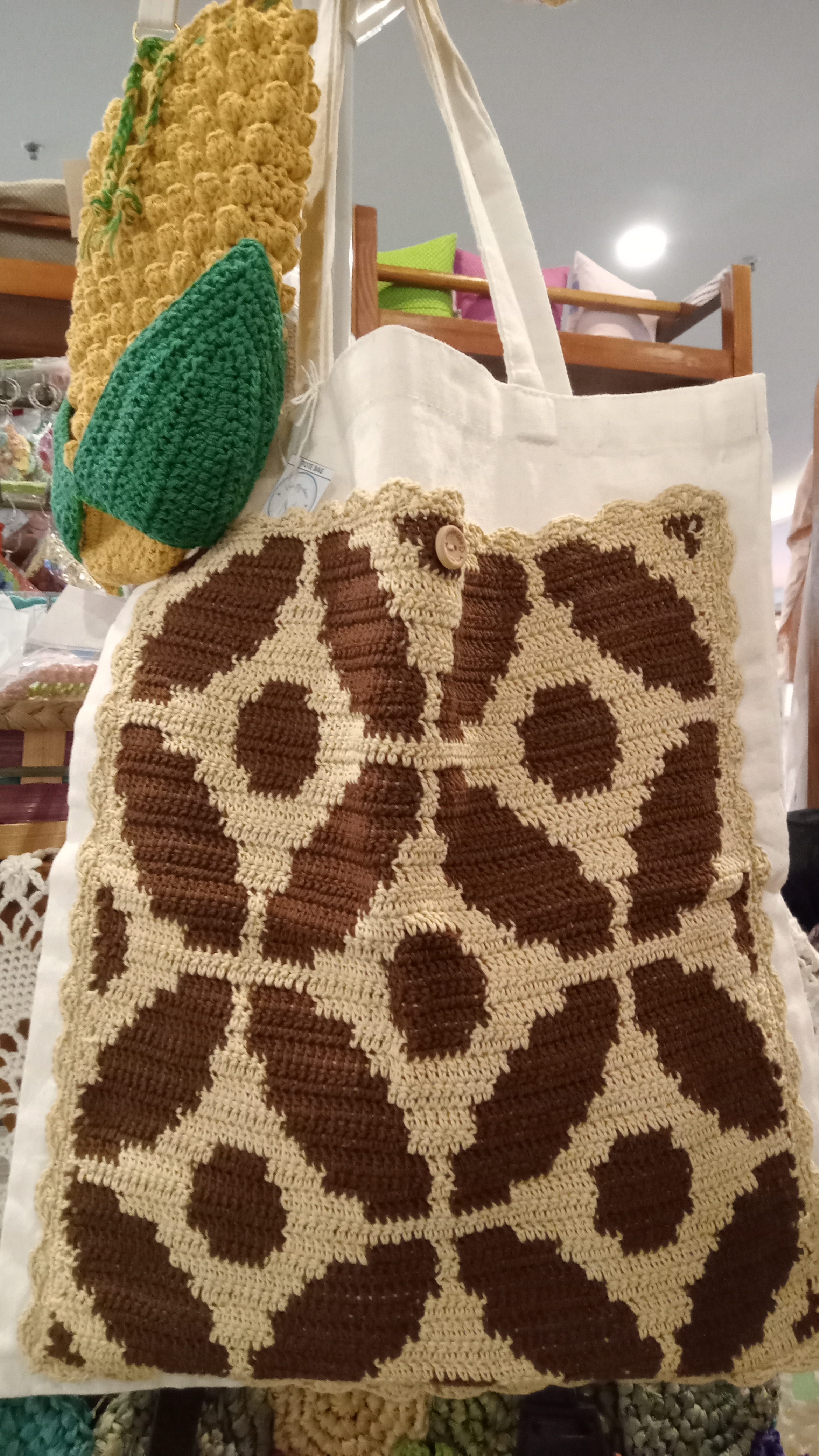 Batik Crochet Tote Bag