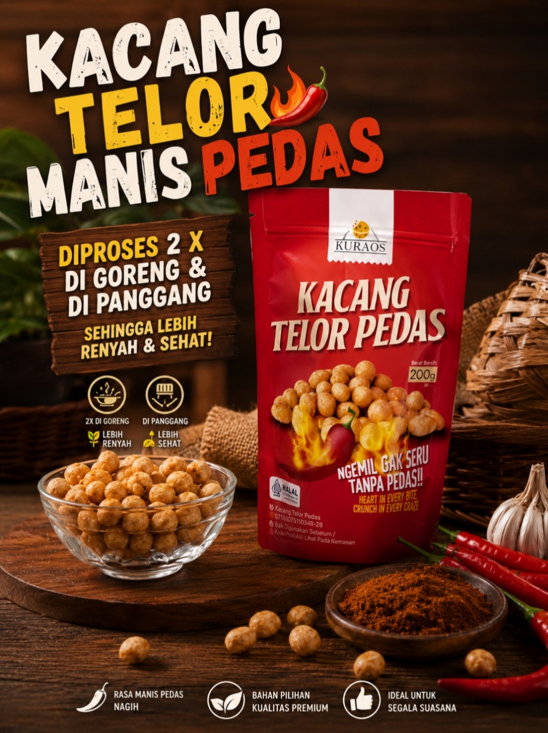 Kacang Telor Rasa Pedas