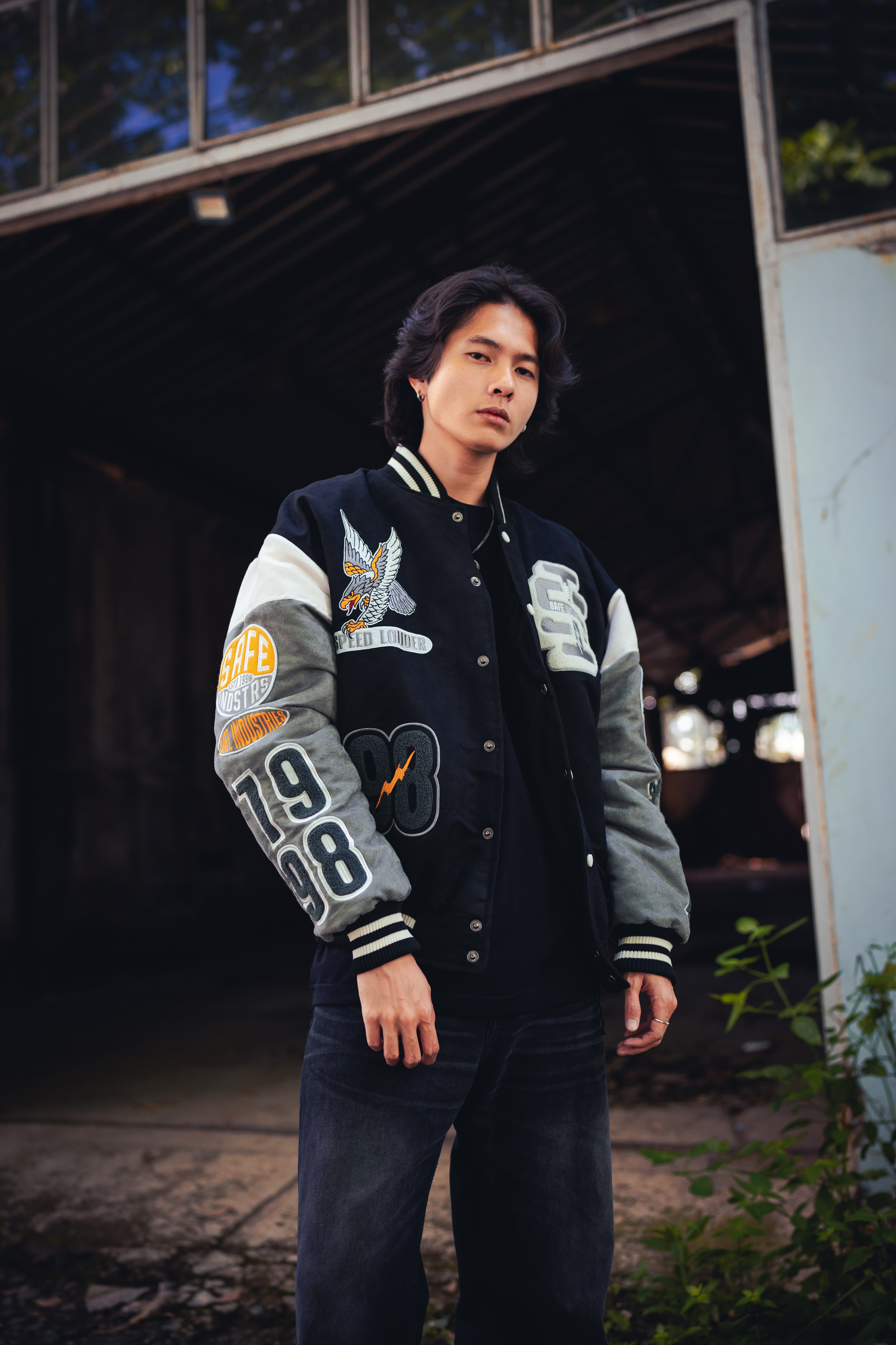 VARSITY JACKET-ALDER BLACK