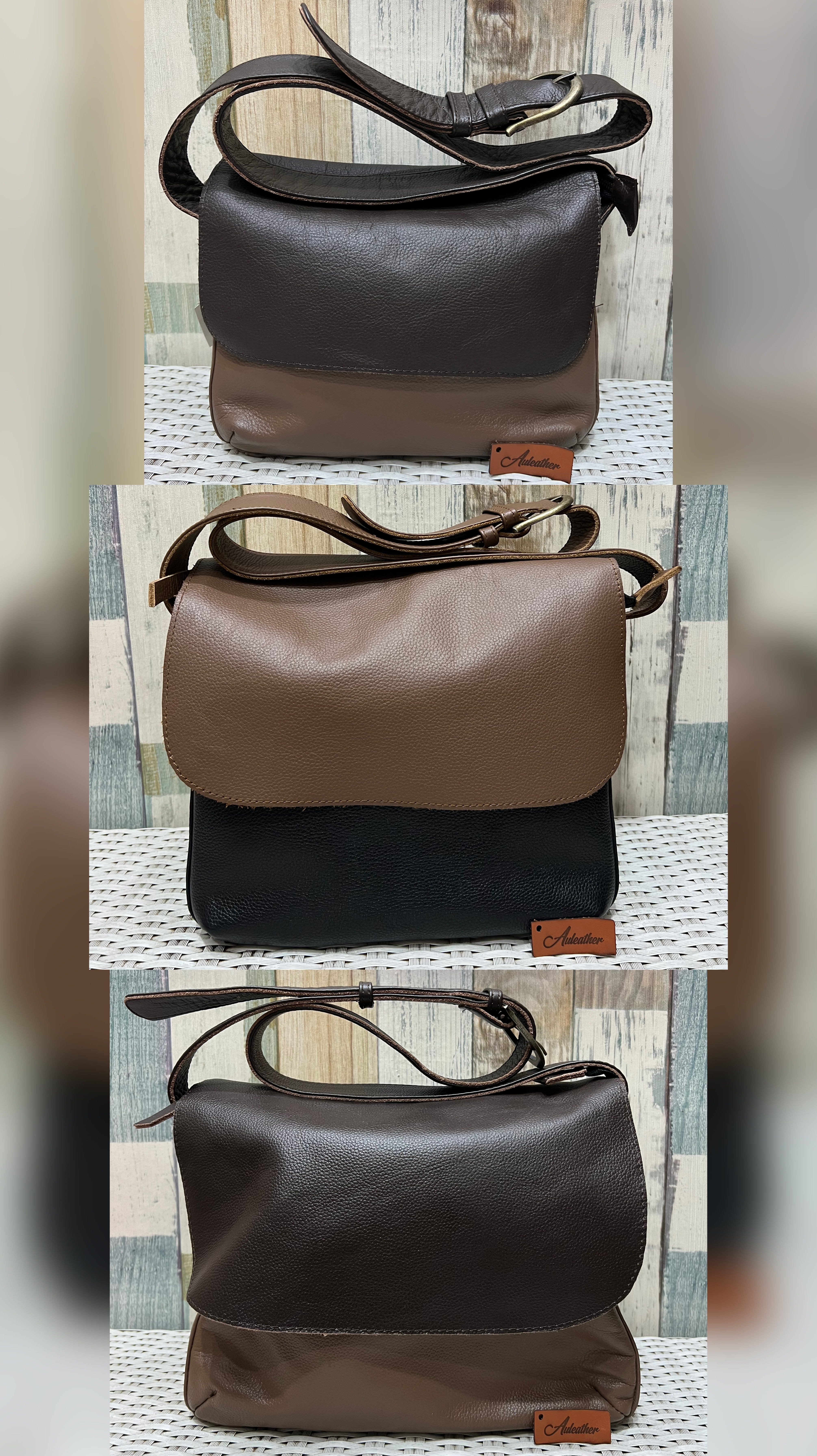 Tas Selempang Kulit Asli Warna Kombinasi Sling Bag | Cinta - Aul Leather