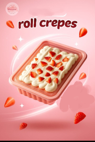 Roll crepes mangga dan stroberi 