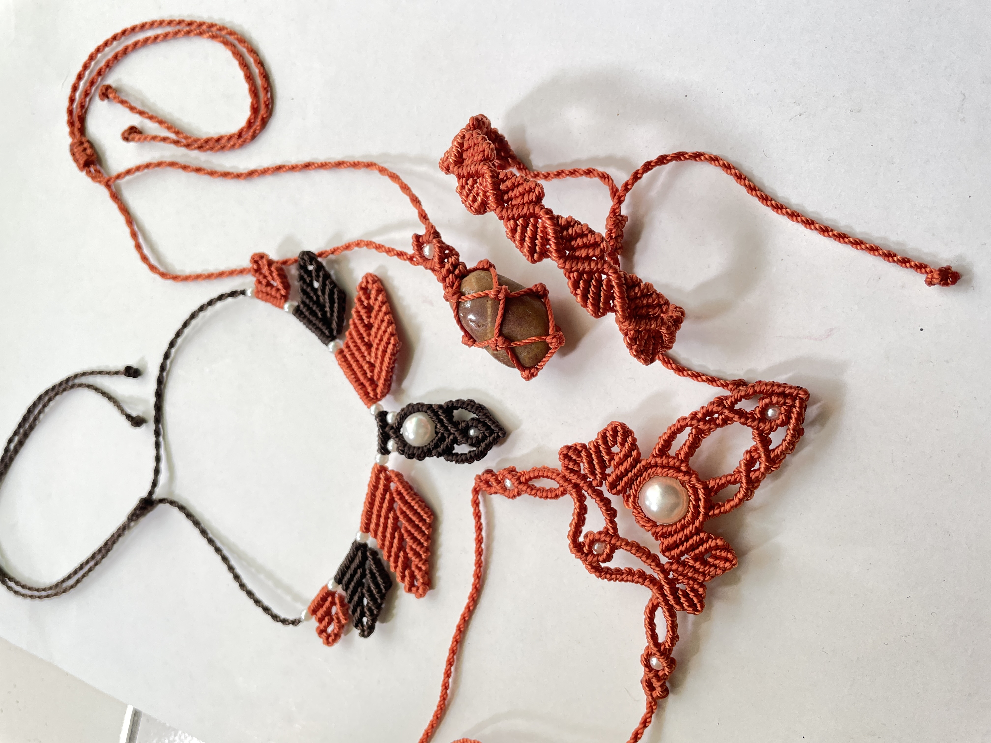 Micromacrame necklace Handmade