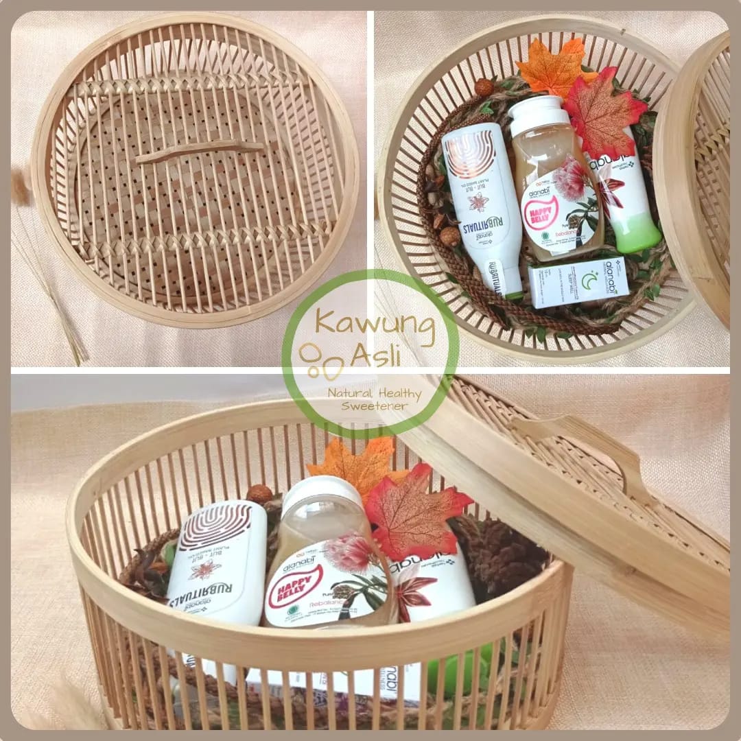 Keranjang Ruji Sarang Bulat Hampers Hantaran Unik Anyaman Bambu